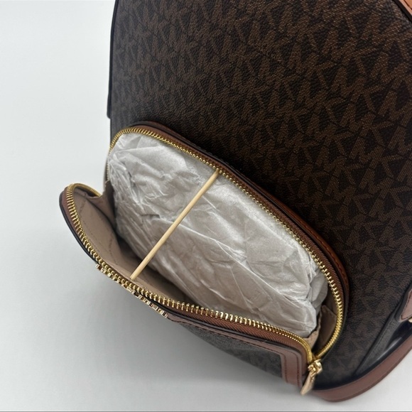 Michael Kors Medium Jaycee Zip Packet Backpack Brown - Picture 8 of 14